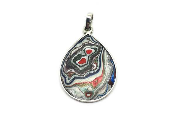 Fordite stone (old paint from the ford plant USA)  bezel set in silver