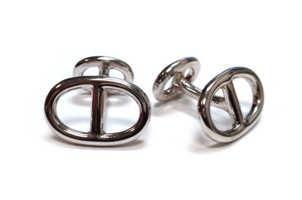 Sterling silver handmade open style cufflinks