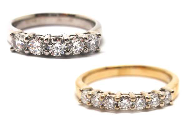 Shared clawed diamond bands