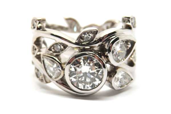 Nature inspired diamond dress ring