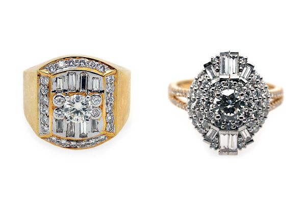 The ultimate makeover. Originally a large diamond men’s ring into a delicate starburst engagement ring